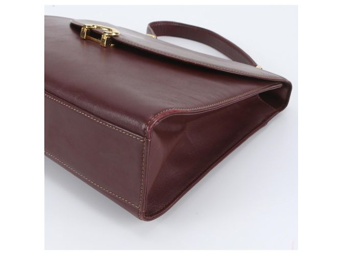 Bolso de mano de cuero Cartier Must Line Burdeos - vista 4