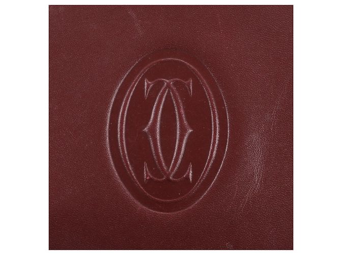 Bolso de mano de cuero Cartier Must Line Burdeos - vista 8