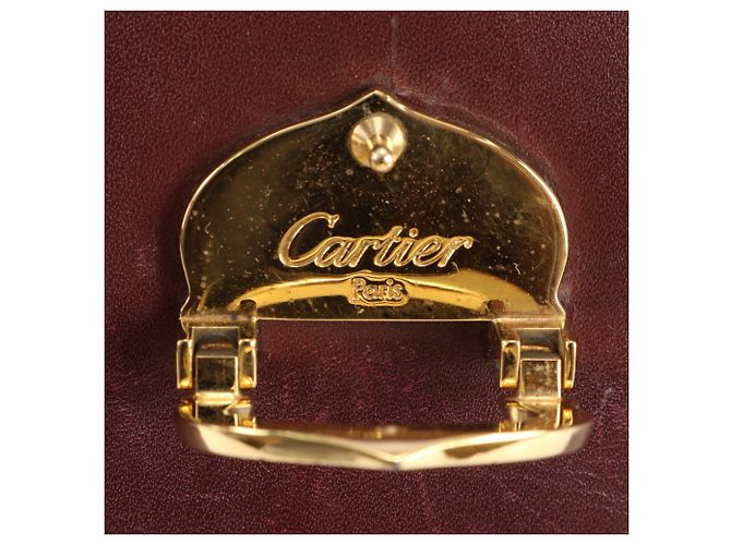 Bolso de mano de cuero Cartier Must Line Burdeos - vista 9