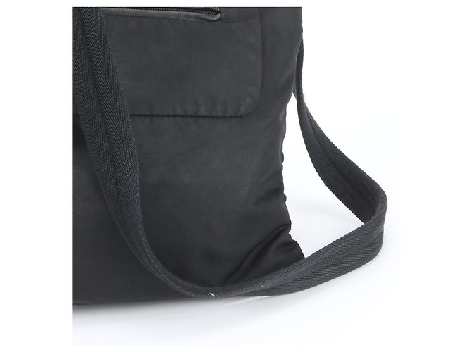 Sac à épaule Prada en nylon Tessuto avec logo triangle Noir - vue 3