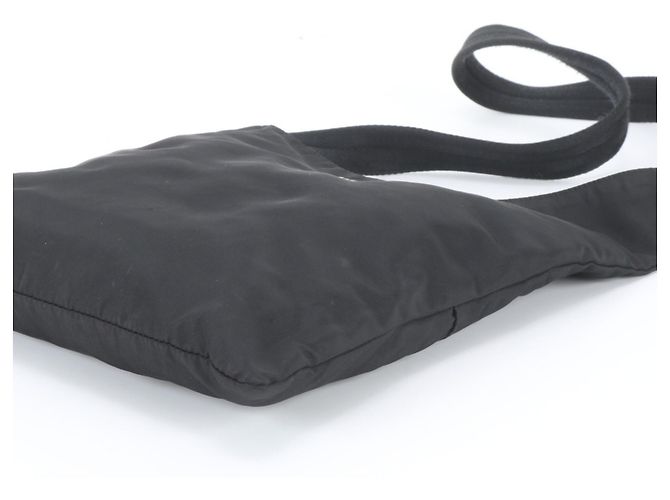 Sac à épaule Prada en nylon Tessuto avec logo triangle Noir - vue 4