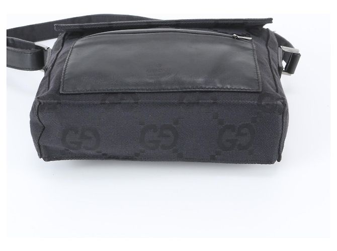 Gucci GG Canvas Leder-Schultertasche Schwarz - Ansicht 6