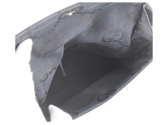 Gucci GG Canvas Leder-Schultertasche Schwarz - Ansicht 7