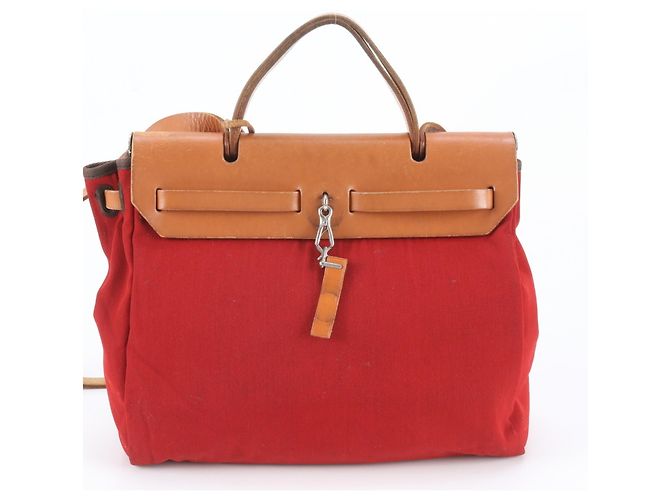 Hermès Hermes Herbag PM 2-Way Tote/Shoulder Bag Brown Red - view 4