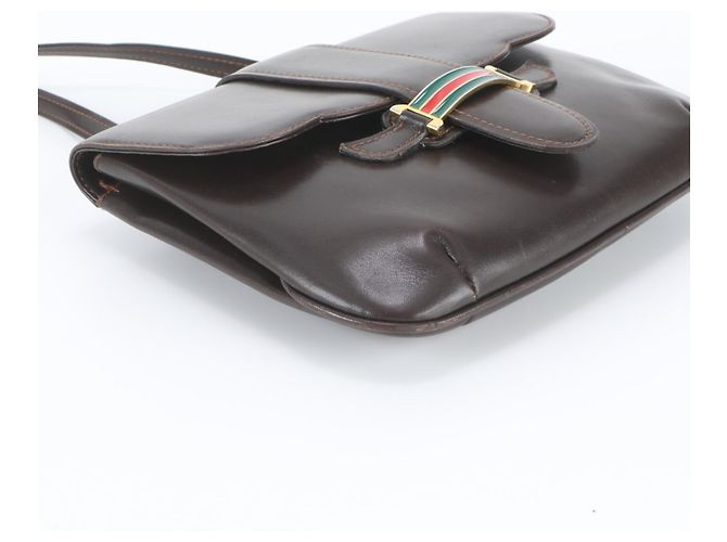 Bolsa de Ombro em Couro Gucci Sherry Line Marrom - vista 5