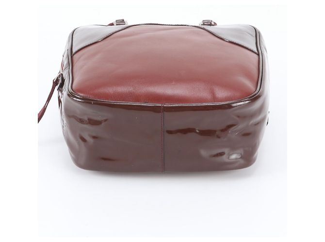 Borsa Tote Prada in pelle rossa Rosso Bordò - vista 6