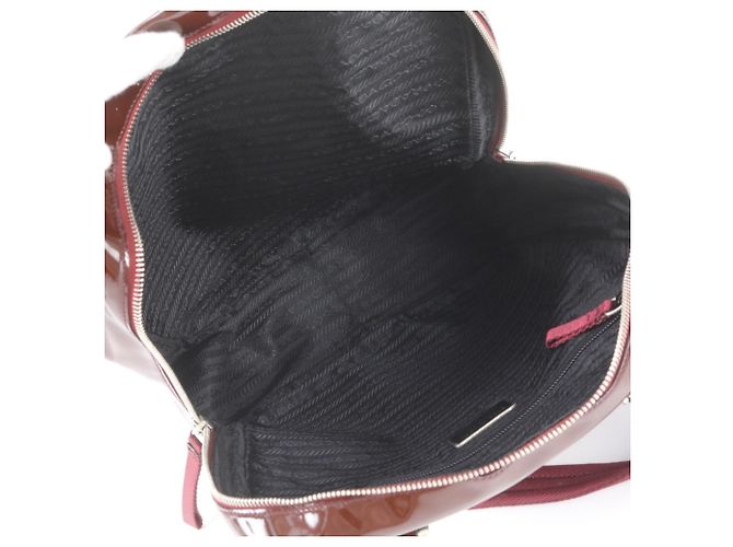 Borsa Tote Prada in pelle rossa Rosso Bordò - vista 7