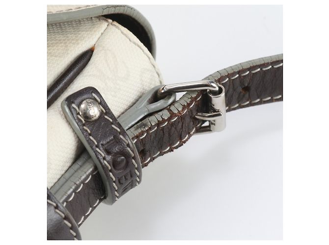 Bolso de hombro de piel Loewe Anagram Repeat Castaño Crudo - vista 8