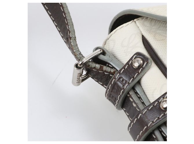 Bolso de hombro de piel Loewe Anagram Repeat Castaño Crudo - vista 9