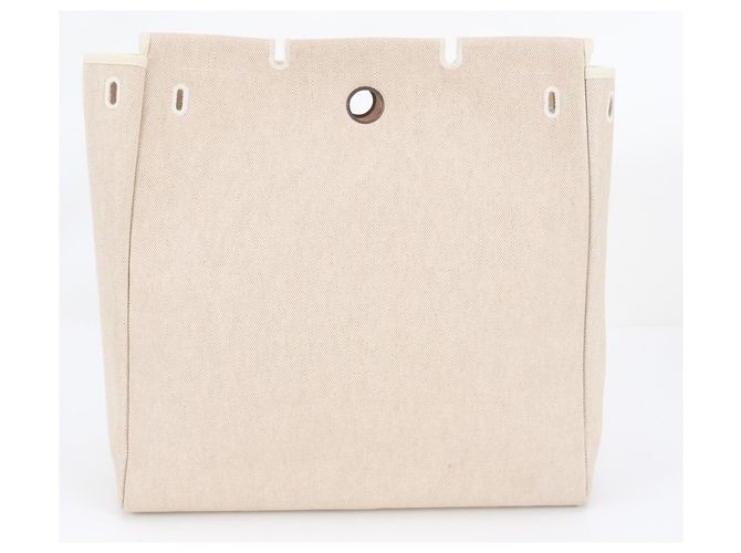 Hermès Herbag MM Bolso Tote 2-Way Beige Camello - vista 9