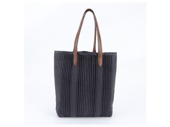 Hermès Hermes Calicut Denim Leder Tote Bag Marineblau - Ansicht 3