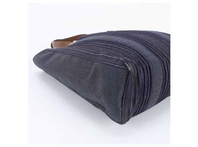 Hermès Hermes Calicut Denim Leder Tote Bag Marineblau - Ansicht 6