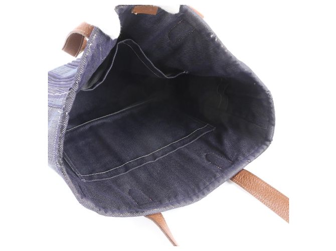 Hermès Hermes Calicut Denim Leder Tote Bag Marineblau - Ansicht 7