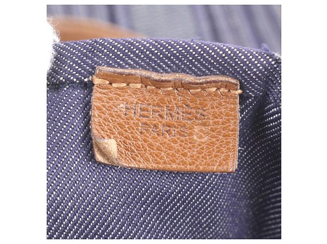 Hermès Hermes Calicut Denim Leder Tote Bag Marineblau - Ansicht 8