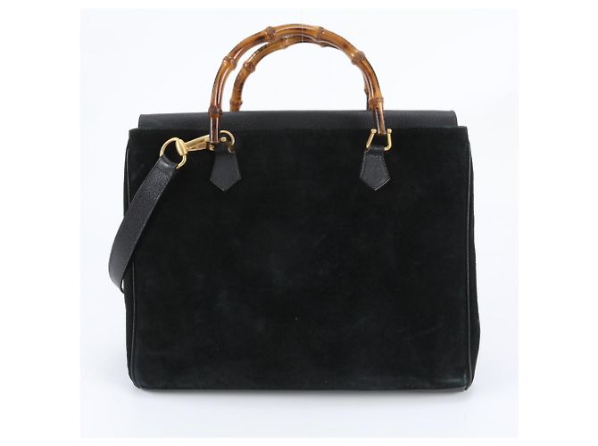 Gucci Bamboo Schultertasche/Shopper aus Leder Schwarz - Ansicht 3