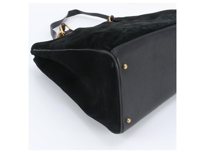 Gucci Bamboo Schultertasche/Shopper aus Leder Schwarz - Ansicht 6