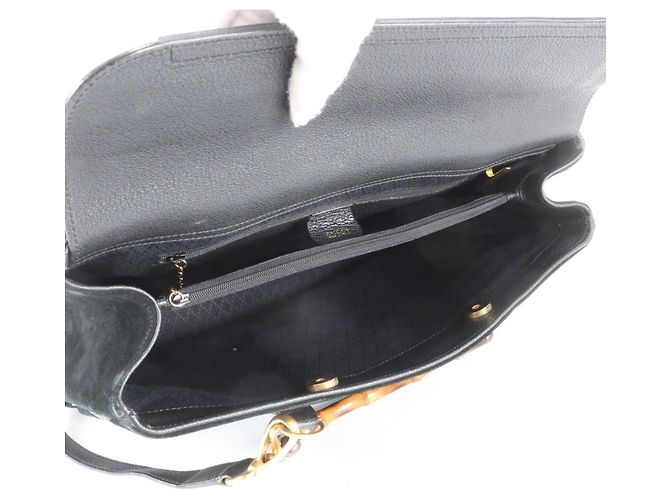Gucci Bamboo Schultertasche/Shopper aus Leder Schwarz - Ansicht 7
