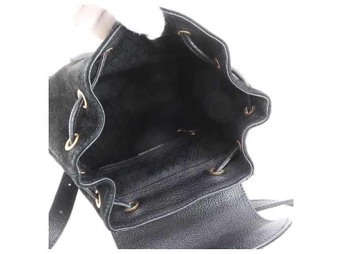 Gucci Old Bamboo Leder-Rucksack Schwarz - Ansicht 7