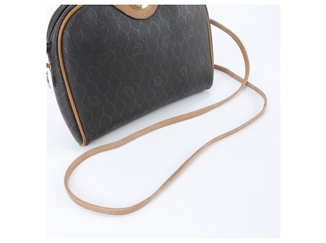 Borsa a tracolla Christian Dior in pelle a nido d'ape Marrone scuro - vista 2