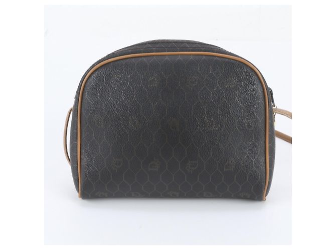 Borsa a tracolla Christian Dior in pelle a nido d'ape Marrone scuro - vista 3