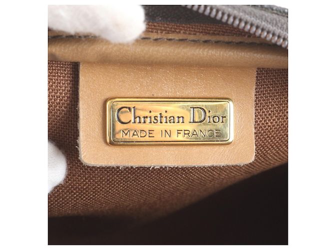 Borsa a tracolla Christian Dior in pelle a nido d'ape Marrone scuro - vista 8