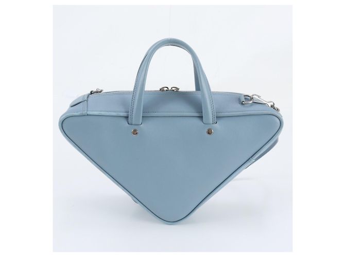 Sac à épaule 2-en-1 en cuir Balenciaga Triangle Duffle Bleu clair - Ansicht 4