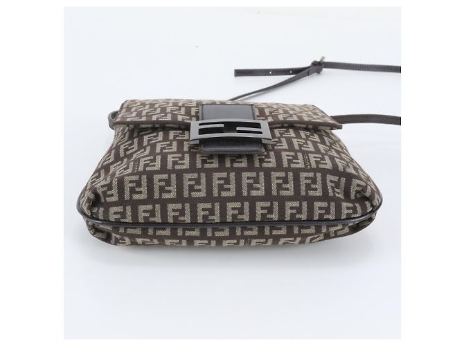 Borsa a tracolla in pelle Fendi FF Zucchino Marrone - vista 5