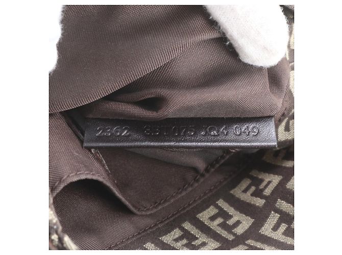 Borsa a tracolla in pelle Fendi FF Zucchino Marrone - vista 9