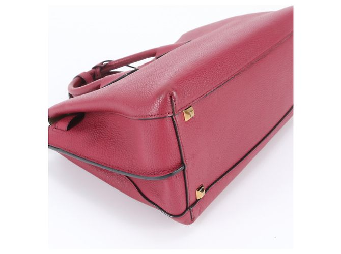 MCM Mila Leather Handbag Tote Bag Red Dark red - view 4