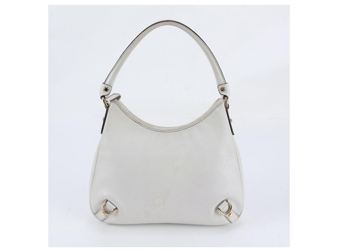 Bolsa de Ombro em Couro Gucci Abbey Branco - vista 3