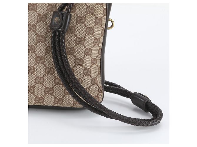 Borsa a tracolla Gucci in tela GG e pelle Marrone Beige - vista 2