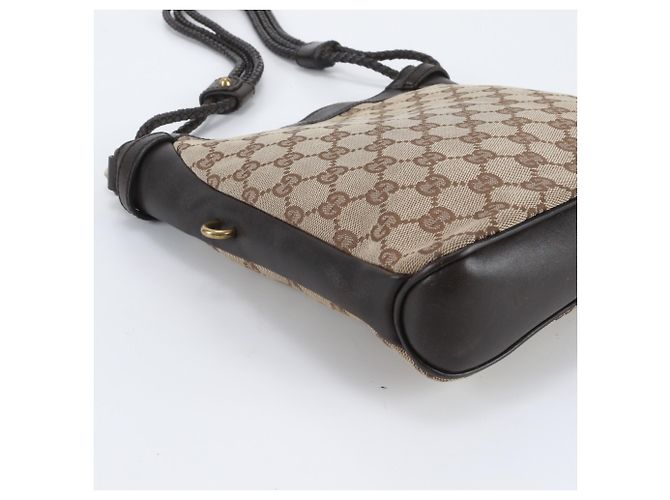 Borsa a tracolla Gucci in tela GG e pelle Marrone Beige - vista 6