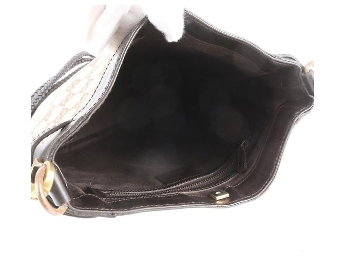 Borsa a tracolla Gucci in tela GG e pelle Marrone Beige - vista 7