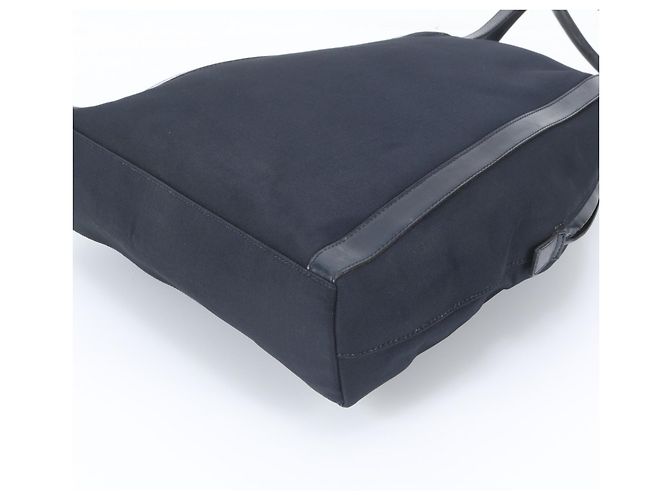Sac à épaule Gucci en cuir et toile bleu marine - vue 5