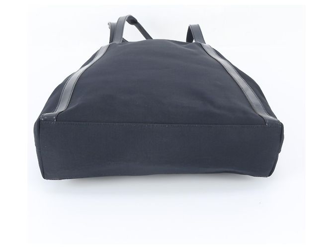 Sac à épaule Gucci en cuir et toile bleu marine - vue 6