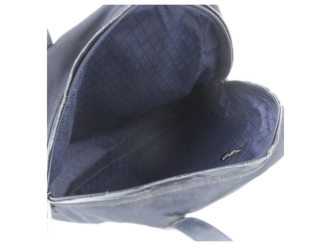 Sac à épaule Gucci en cuir et toile bleu marine - vue 7