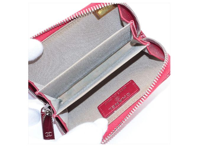Monedero de piel Matelassé Chanel Roja - vista 3