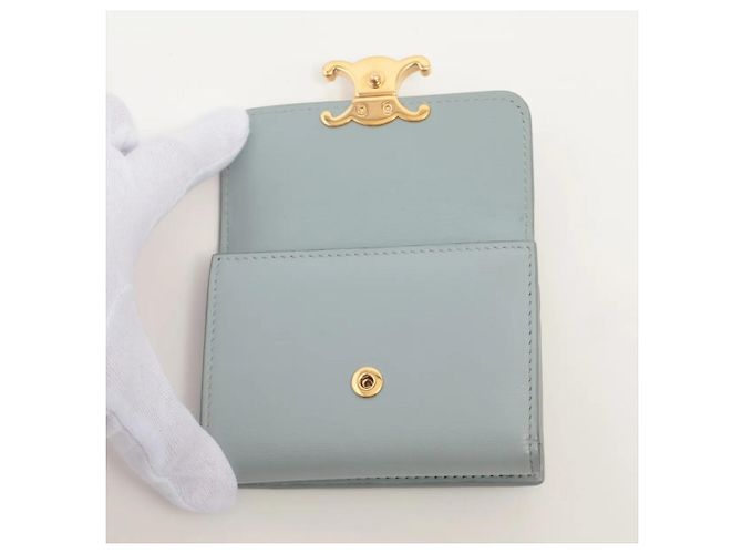 Céline Carteira de aba Celine Triomphe Small Azul claro - vista 3