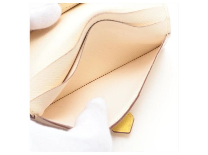 Hermès Carteira bi-fold Hermes Bearn Compact em couro Veau Epsom Amarelo - vista 5