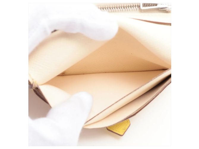 Hermès Carteira bi-fold Hermes Bearn Compact em couro Veau Epsom Amarelo - vista 7