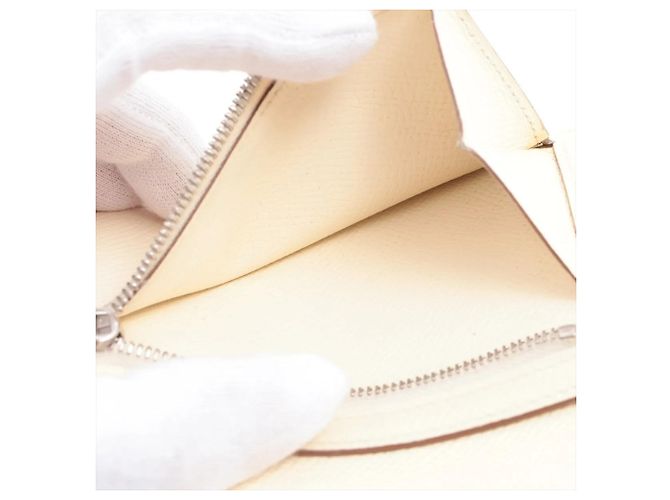 Hermès Carteira bi-fold Hermes Bearn Compact em couro Veau Epsom Amarelo - vista 8