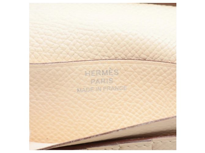 Hermès Carteira bi-fold Hermes Bearn Compact em couro Veau Epsom Amarelo - vista 9