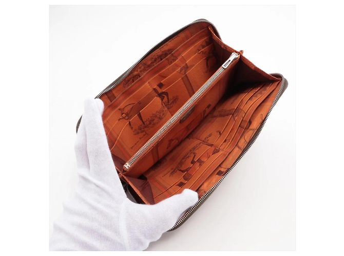 Hermès Cartera Hermes Azap Long Silk en piel Castaño - vista 3