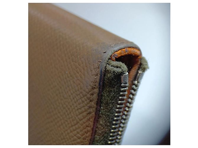 Hermès Cartera Hermes Azap Long Silk en piel Castaño - vista 8