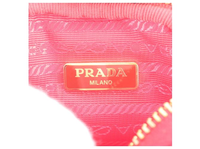 Sac à épaule en cuir et nylon Tessuto avec logo triangle Prada Rouge - vue 8