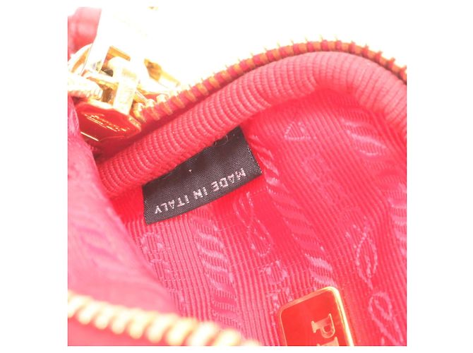 Sac à épaule en cuir et nylon Tessuto avec logo triangle Prada Rouge - vue 9