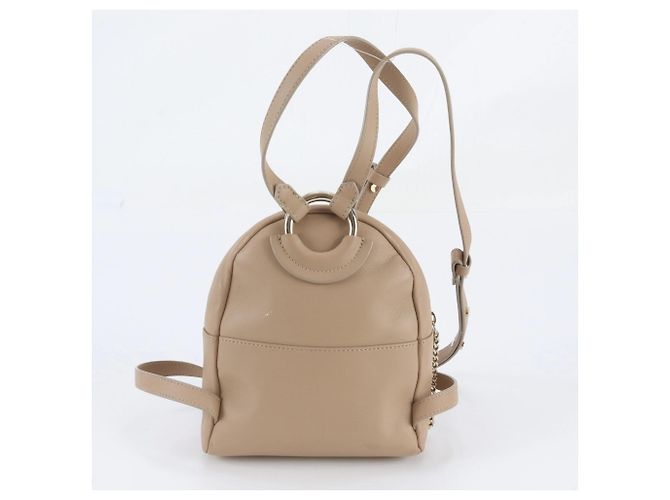Mochila de piel Cathy Star Studded Jimmy Choo Beige - vista 3