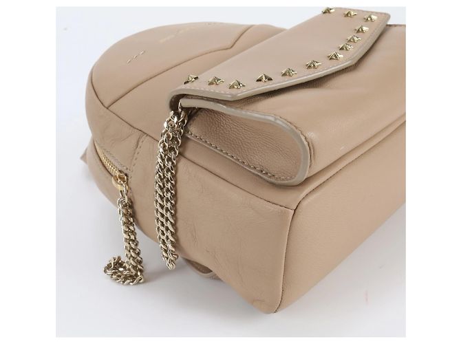 Mochila de piel Cathy Star Studded Jimmy Choo Beige - vista 6