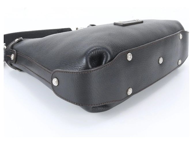 Borsa Tote a Tracolla in Pelle Gancini Salvatore Ferragamo Nero - vista 4
