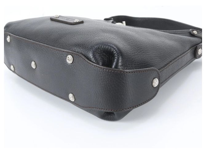 Borsa Tote a Tracolla in Pelle Gancini Salvatore Ferragamo Nero - vista 6
